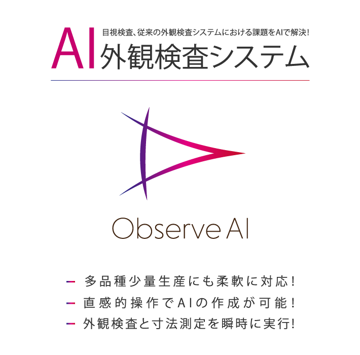 AI外観検査システム ObserveAI
